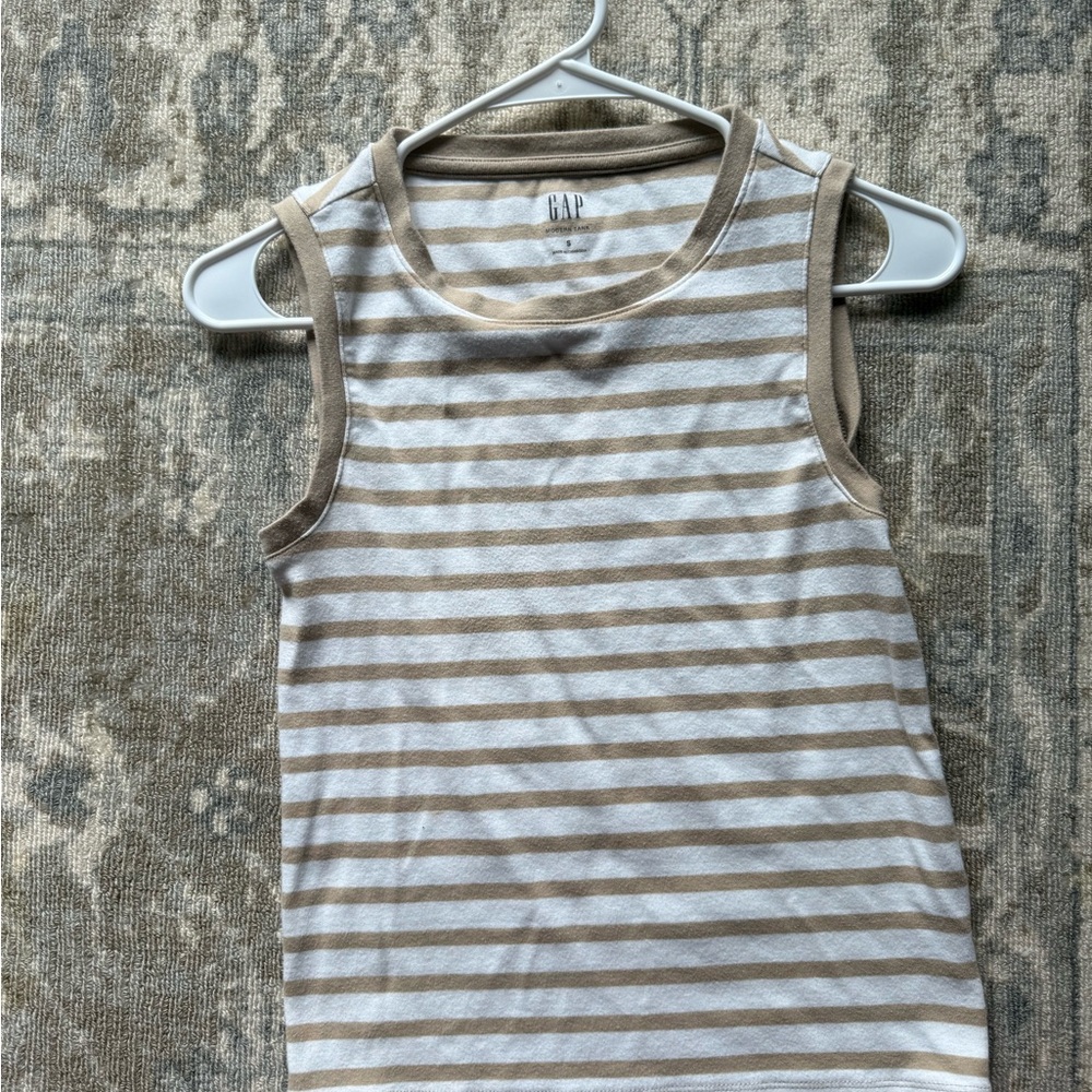 GAP Beige and White Striped Tank